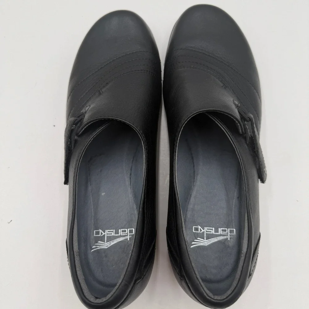 Dansko Slip On Franny Leather Professional Loafers Black Womens Size 39